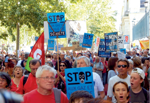 Mobilisation contre le gaz de schiste en Ardèche.